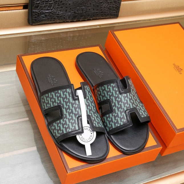 HM ORAN SANDAL BLACK AND SAPPHIRE LAMBSKIN