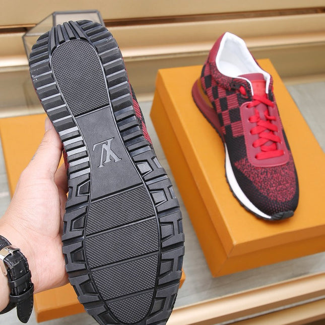 LV CLASSIC SNEAKER IN BLACK MIX SCARLET RED DAMIER