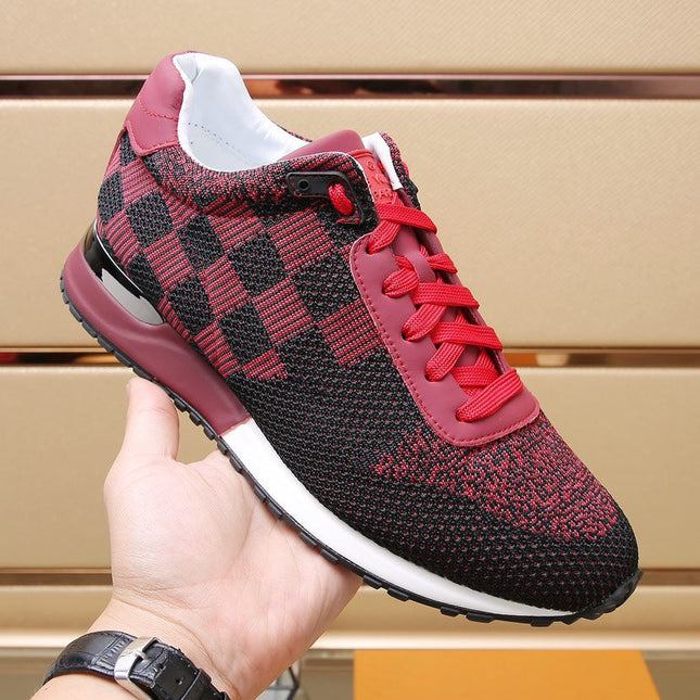 LV CLASSIC SNEAKER IN BLACK MIX SCARLET RED DAMIER