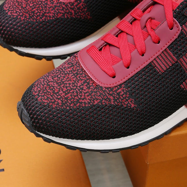 LV CLASSIC SNEAKER IN BLACK MIX SCARLET RED DAMIER