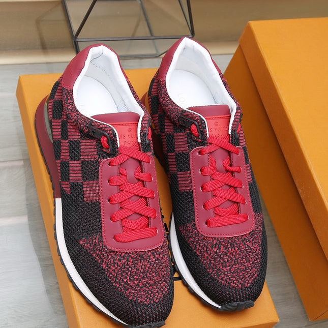 LV CLASSIC SNEAKER IN BLACK MIX SCARLET RED DAMIER