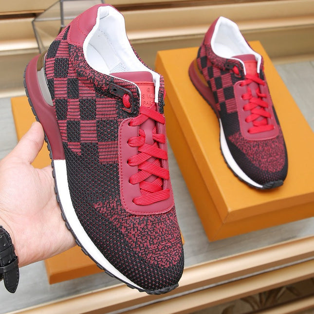 LV CLASSIC SNEAKER IN BLACK MIX SCARLET RED DAMIER