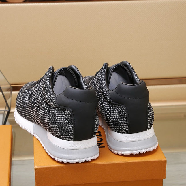 LV CLASSIC SNEAKER IN BLACK MIX WHITE LUMINOUS KNIT