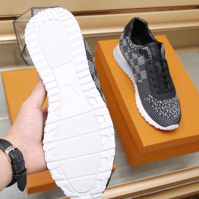 LV CLASSIC SNEAKER IN BLACK MIX WHITE LUMINOUS KNIT