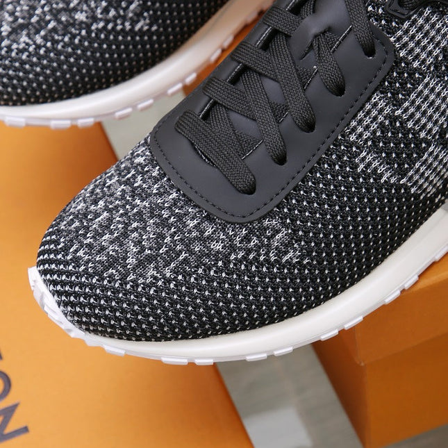 LV CLASSIC SNEAKER IN BLACK MIX WHITE LUMINOUS KNIT