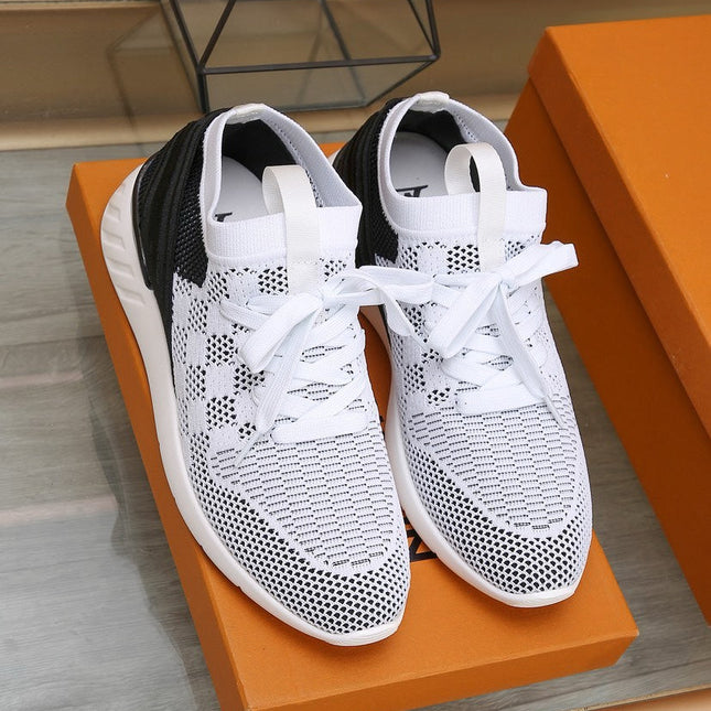 LV SNEAKERS IN WHITE MIX BLACK MESH FABRIC