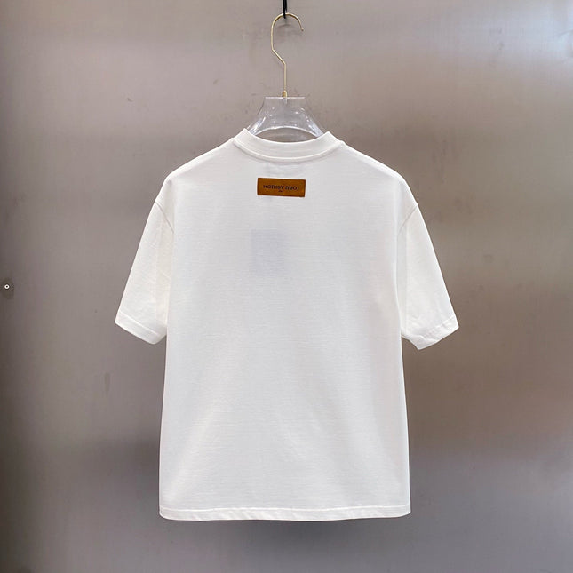 LV WHITE COTTON T-SHIRT BLACK LOGO 238822