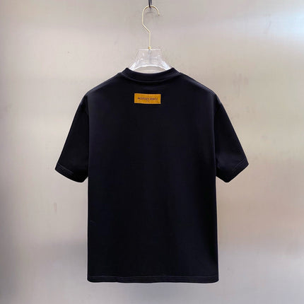 LV EMBROIDERED LOGO T-SHIRT IN BLACK COTTON 238830