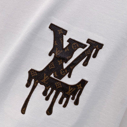 LV EMBROIDERED LOGO T-SHIRT IN WHITE COTTON 238831