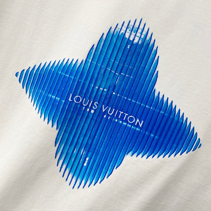 LV T-SHIRT IN WHITE COTTON BLUE LOGO PRINT 238837