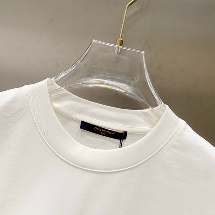 LV WHITE COTTON T-SHIRT GREEN LOGO PRINT 238843