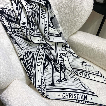 SQUARE SCARF 140 CM IN BLACK MIX WHITE MONOGRAM WOOL AND SILK 415111