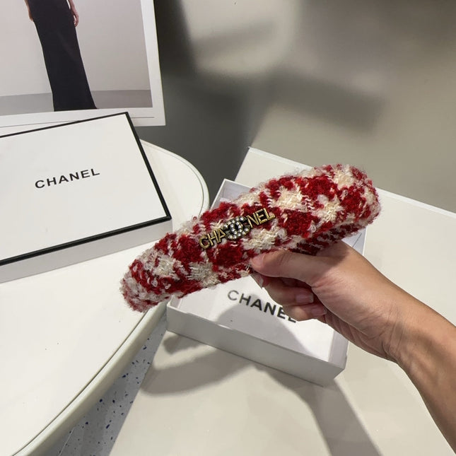 CHERRY RED MIX WHITE WOOL HAIRBAND 412546