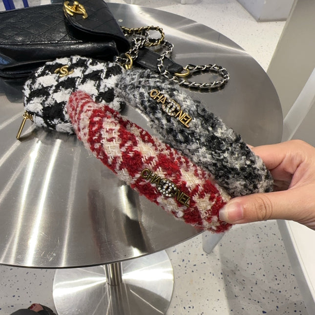 CHERRY RED MIX WHITE WOOL HAIRBAND 412546