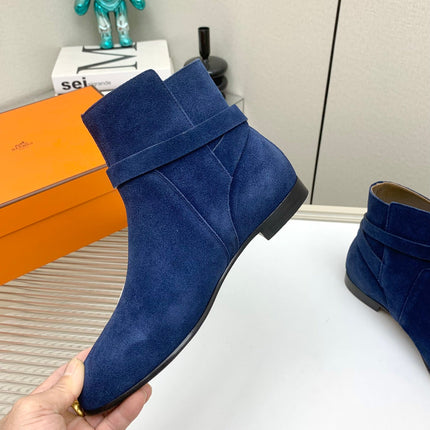 WOMEN'S NEO ANKLE BOOT IN COBALT BLUE SUEDE