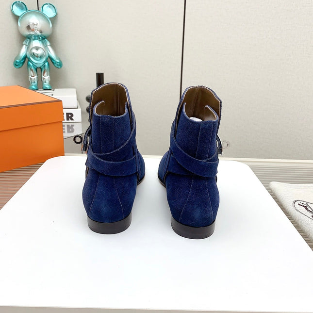 WOMEN'S NEO ANKLE BOOT IN COBALT BLUE SUEDE