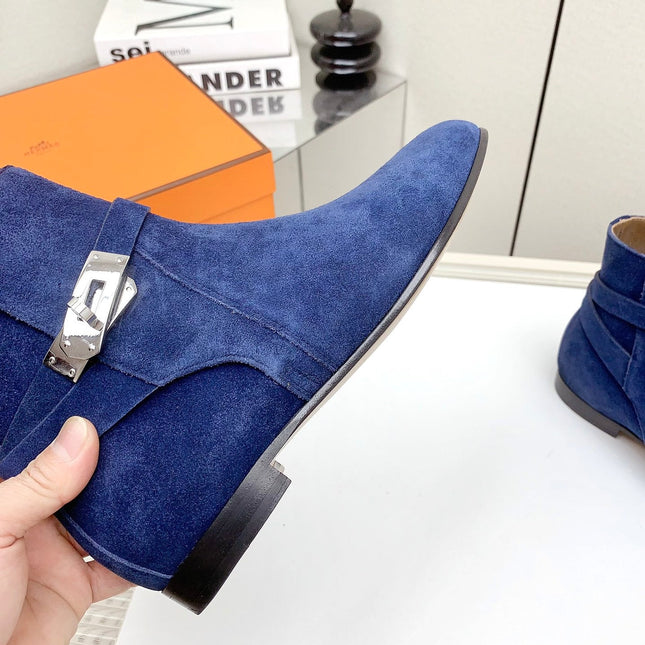 WOMEN'S NEO ANKLE BOOT IN COBALT BLUE SUEDE