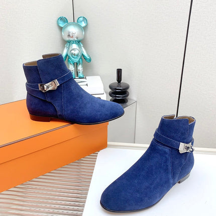 WOMEN'S NEO ANKLE BOOT IN COBALT BLUE SUEDE