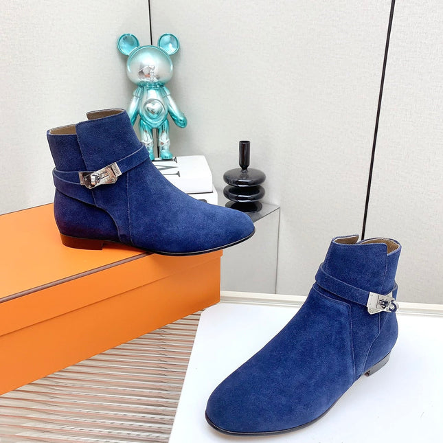 WOMEN'S NEO ANKLE BOOT IN COBALT BLUE SUEDE