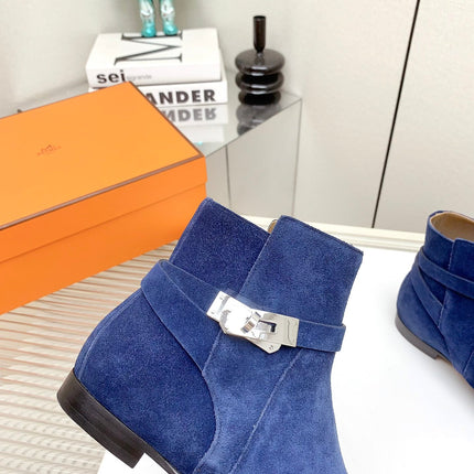 WOMEN'S NEO ANKLE BOOT IN COBALT BLUE SUEDE