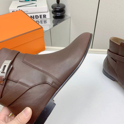 WOMEN'S NEO ANKLE BOOT IN RUSSET BROWN CALFSKIN