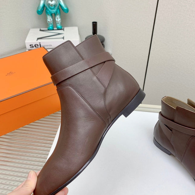 WOMEN'S NEO ANKLE BOOT IN RUSSET BROWN CALFSKIN