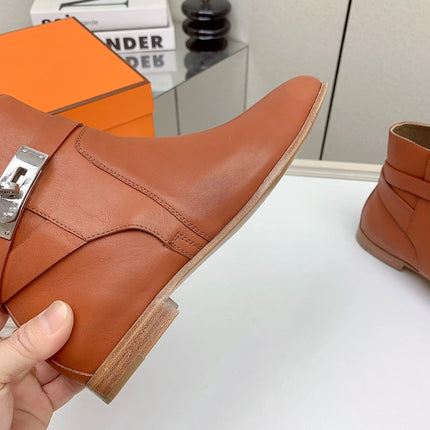 WOMEN'S NEO ANKLE BOOT IN ALLOY ORANGE CALFSKIN