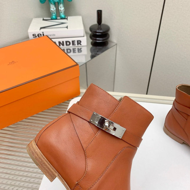 WOMEN'S NEO ANKLE BOOT IN ALLOY ORANGE CALFSKIN