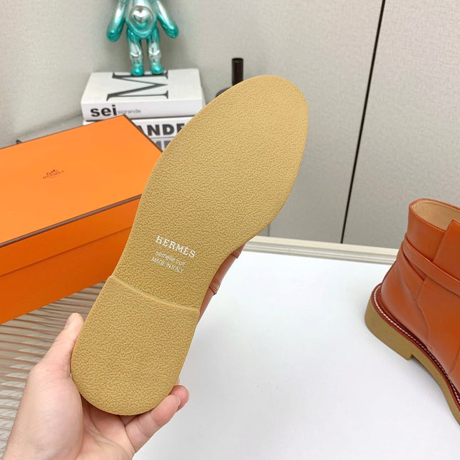 BOTINES HISTORY BOOTS IN SALAMANDER ORANGE CALFSKIN