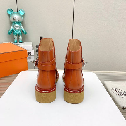 BOTINES HISTORY BOOTS IN SALAMANDER ORANGE CALFSKIN