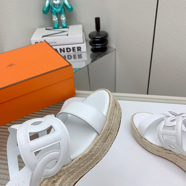 ITHEA 85 MM ESPADRILLE IN WHITE CALFSKIN