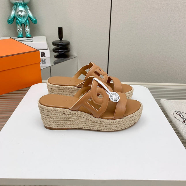 ITHEA 85 MM ESPADRILLE IN BRONZE BROWN CALFSKIN