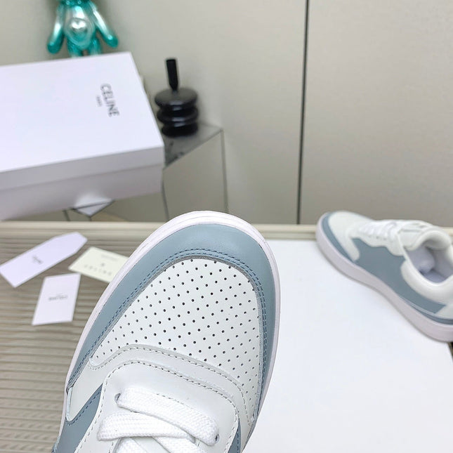 SNEAKER WITH TRIOMPHE IN AIR FORCE MIX WHITE CALFSKIN
