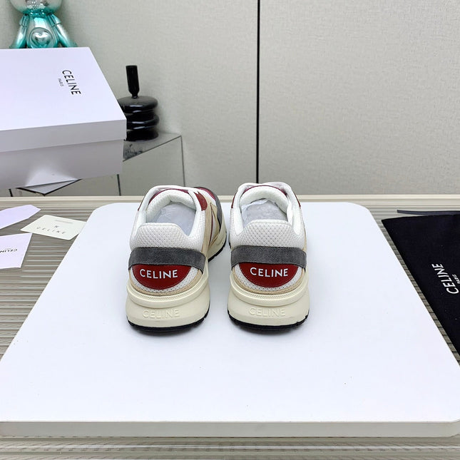 RUNNER CR-03 LOW LACE-UP IN WHITE MESH AND BEIGE CALFSKIN