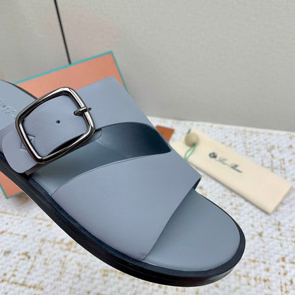 SANDALS IN GREY CALFSKIN