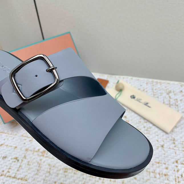 SANDALS IN GREY CALFSKIN