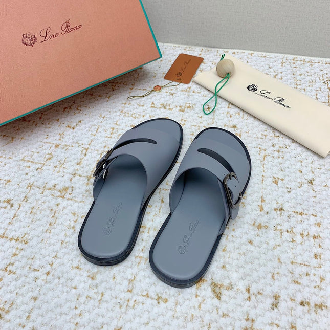 SANDALS IN GREY CALFSKIN