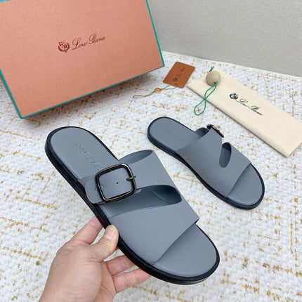 SANDALS IN GREY CALFSKIN