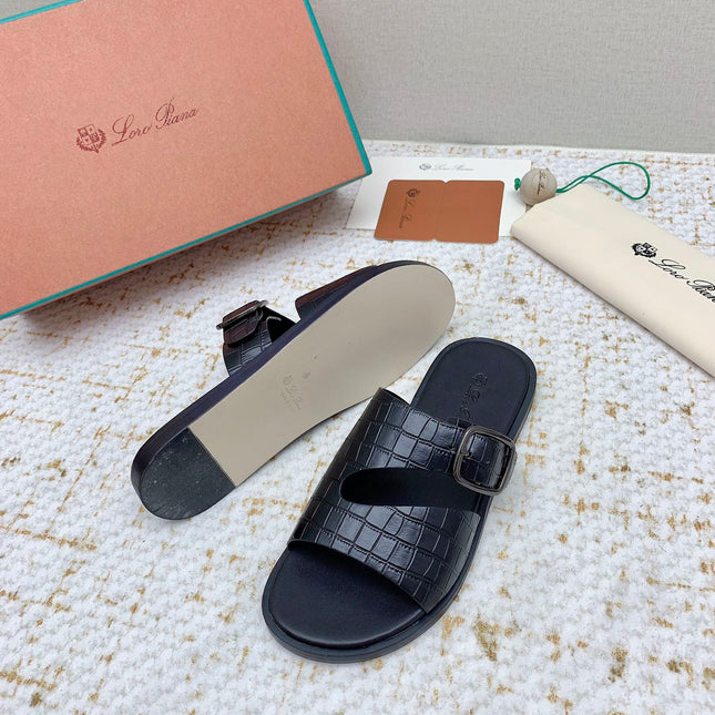 SANDALS IN BLACK SNAKE EMBOSSED CALFSKIN