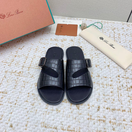 SANDALS IN BLACK SNAKE EMBOSSED CALFSKIN