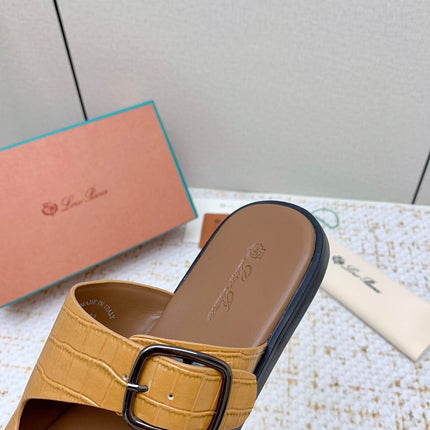 SANDALS IN LIGHT BROWN SNAKE EMBOSSED CALFSKIN