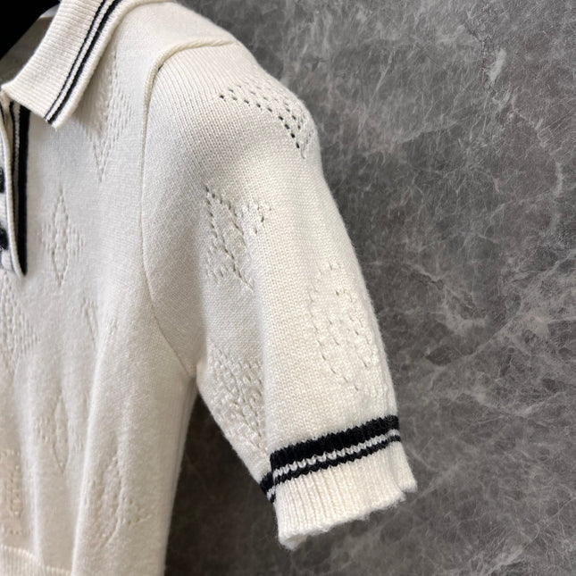 LV 25 White Monogram Wool