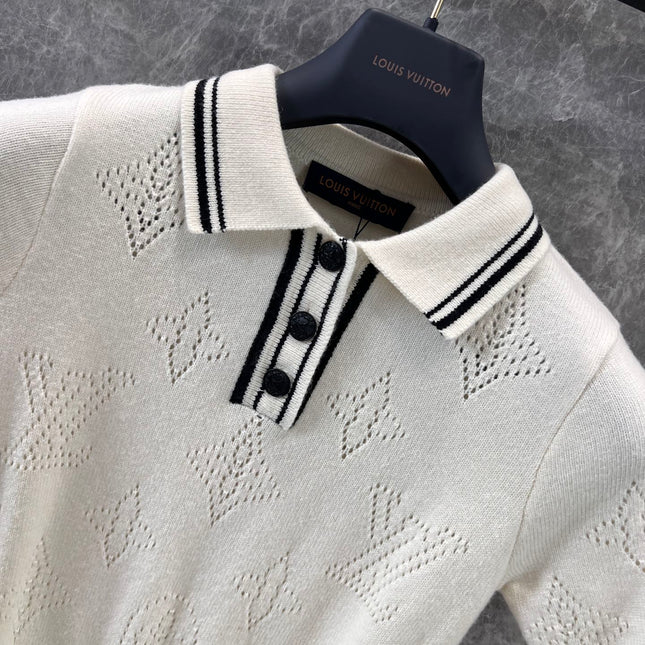 LV 25 White Monogram Wool