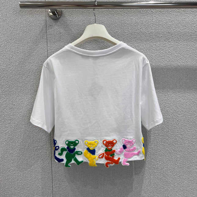 EMBROIDERED CROPTOP 25S IN COTTON 265653