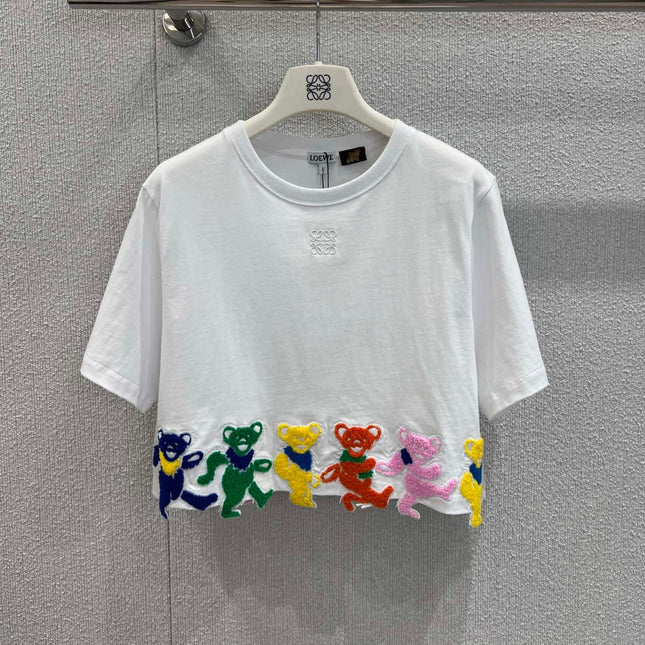 EMBROIDERED CROPTOP 25S IN COTTON 265653