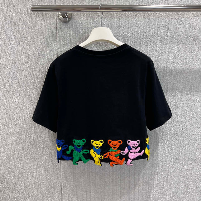 EMBROIDERED CROPTOP 25S IN COTTON 265654