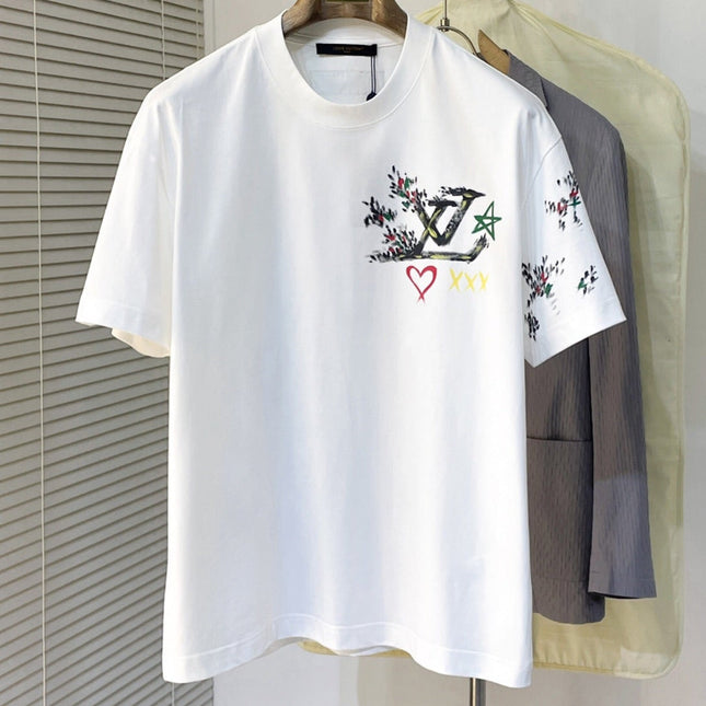 LV T-SHIRT WHITE MIX COLORFUL COTTON 239606