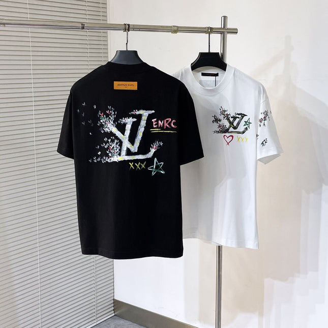LV T-SHIRT WHITE MIX COLORFUL COTTON 239606