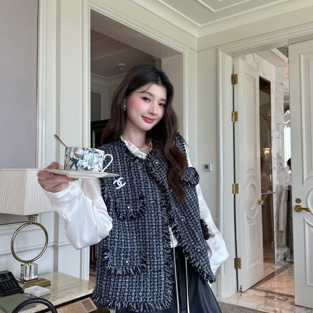 CHANEL 25S ROUND NECK TWEED VEST STYLE 151