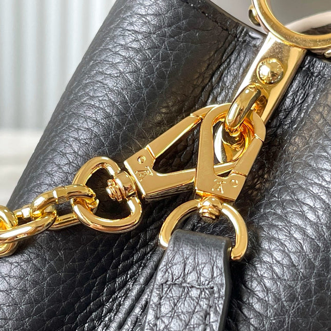 CAPUCINES MINI 21 IN BLACK MIX WHITE TAURILLON GOLD HARDWARE